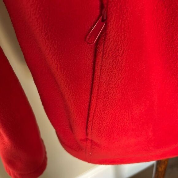 COLUMBIA Red Fleece Jacket L - Picture 4 of 7